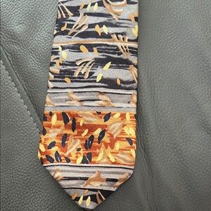 J. Garcia Black, Gray, and Orange Artistic Tie